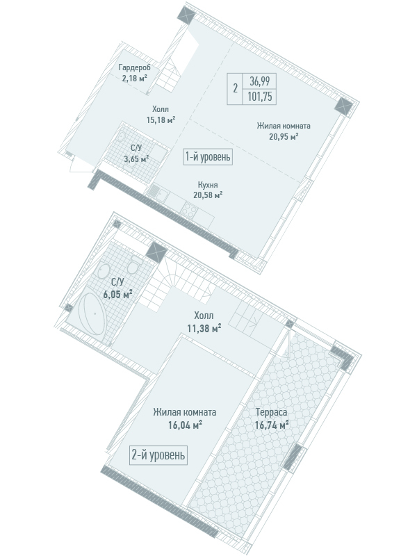 2-комнатная 101.75 м² в ЖК Бульвар Фонтанов от 71 280 грн/м², Киев