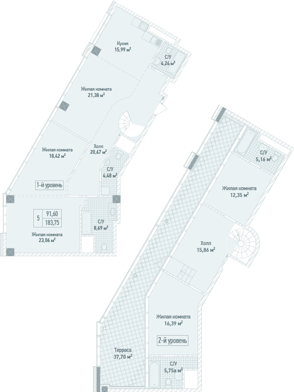 5+ комнат 183.75 м² в ЖК Бульвар Фонтанов от 71 280 грн/м², Киев