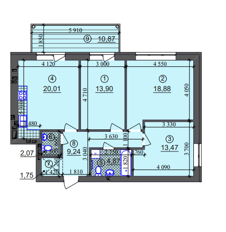 3-комнатная 87.45 м² в ЖК Липинка от 26 500 грн/м², Киев