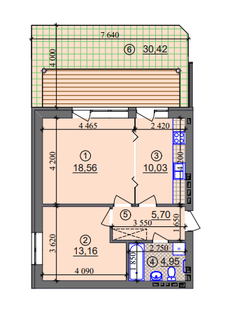 2-комнатная 52.4 м² в ЖК Липинка от 26 800 грн/м², Киев