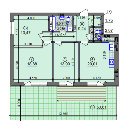 3-комнатная 84.19 м² в ЖК Липинка от 26 505 грн/м², Киев