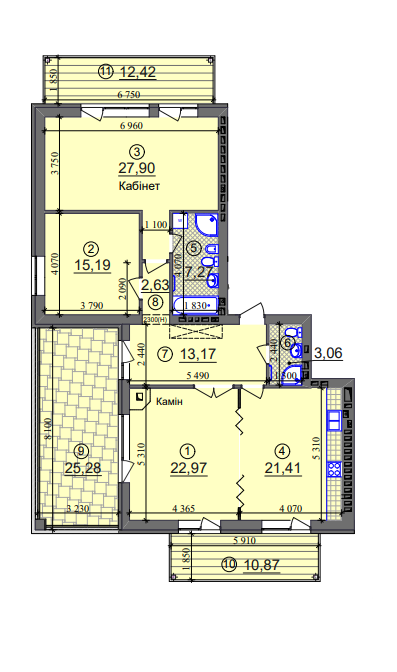 3-комнатная 128.17 м² в ЖК Липинка от 26 505 грн/м², Киев