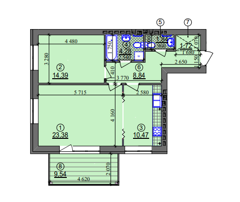 2-комнатная 67.78 м² в ЖК Липинка от 26 505 грн/м², Киев