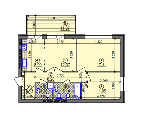 3-комнатная 72.55 м² в ЖК Липинка от 26 505 грн/м², Киев