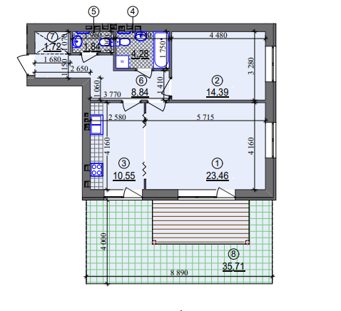 2-комнатная 65.08 м² в ЖК Липинка от 26 505 грн/м², Киев