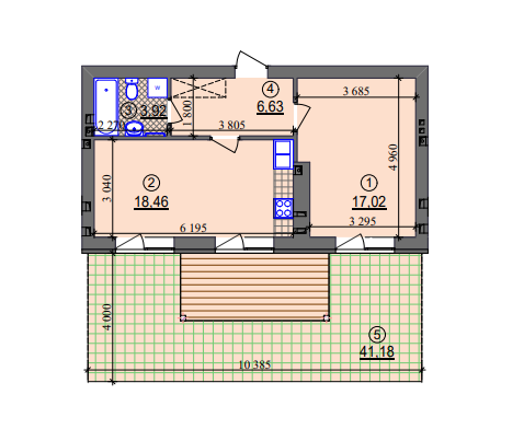 1-комнатная 46.03 м² в ЖК Липинка от 26 505 грн/м², Киев