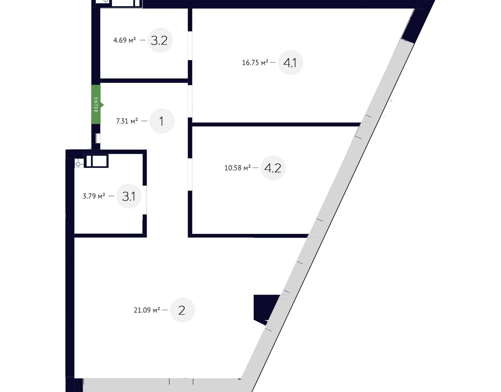 1-кімнатна 64.21 м² в ЖК White Lines від 35 150 грн/м², Київ