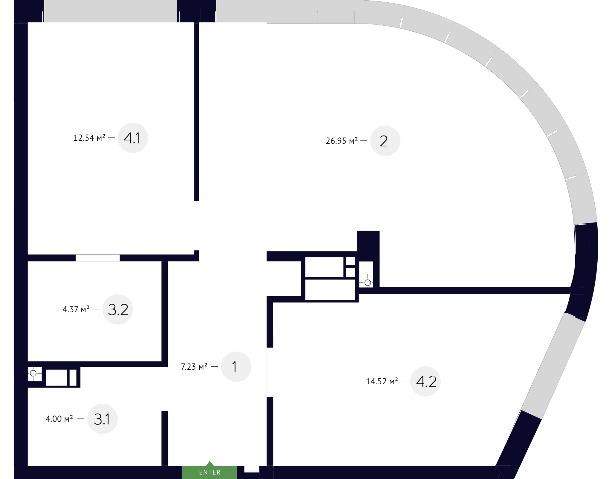 2-кімнатна 69.61 м² в ЖК White Lines від 65 000 грн/м², Київ