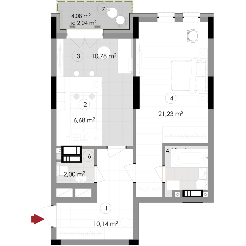 1-комнатная 57 м² в ЖК Подол Град Vintage от 50 400 грн/м², Киев