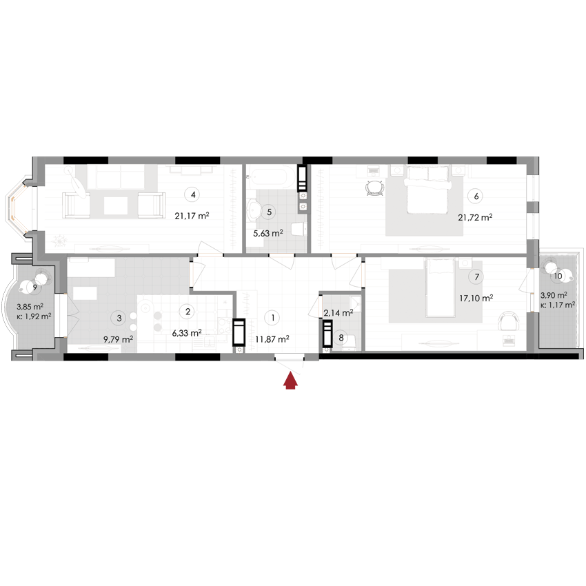 3-комнатная 98.84 м² в ЖК Подол Град Vintage от 37 800 грн/м², Киев
