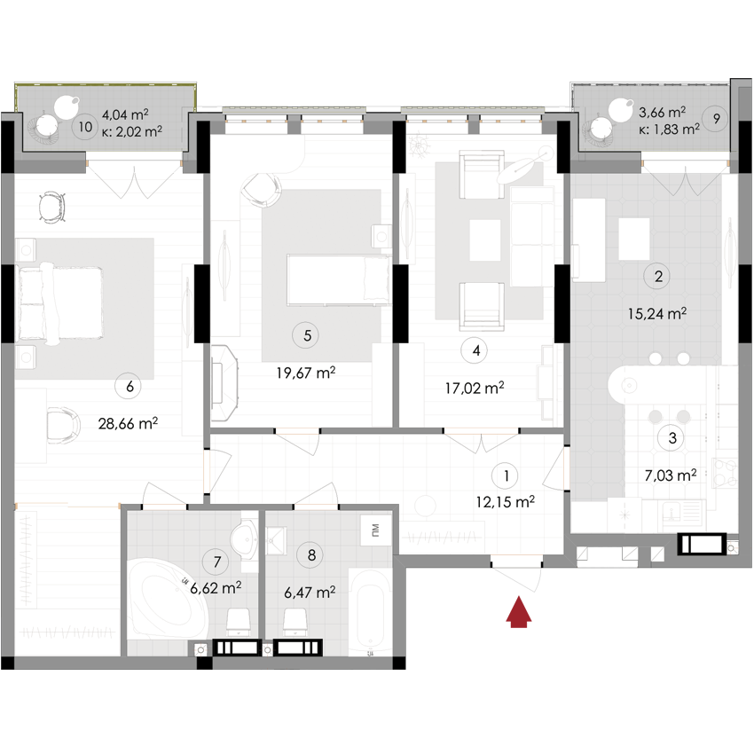 3-комнатная 117.02 м² в ЖК Подол Град Vintage от 37 800 грн/м², Киев