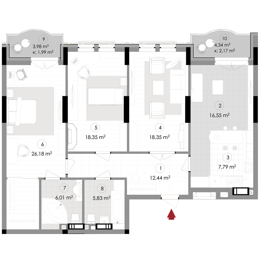 3-комнатная 115.66 м² в ЖК Подол Град Vintage от 37 800 грн/м², Киев