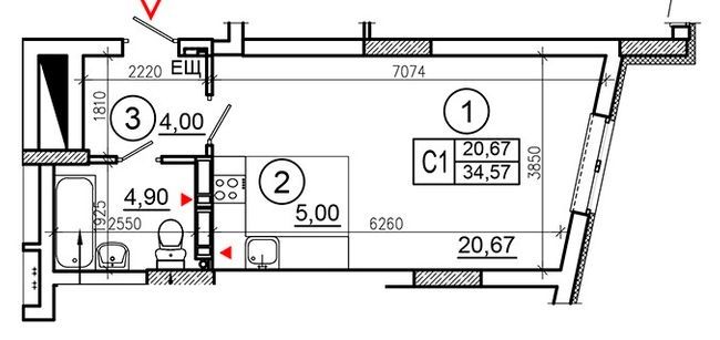 1-кімнатна 34.57 м² в ЖМ Патріотика на озерах від забудовника, Київ