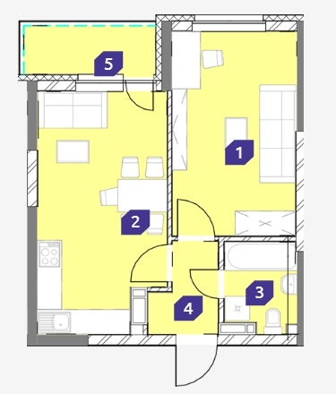 1-комнатная 43.93 м² в ЖК OK`LAND от 29 834 грн/м², Киев
