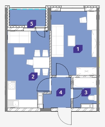 1-комнатная 43.48 м² в ЖК OK`LAND от 29 834 грн/м², Киев