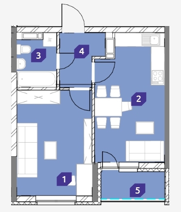 1-комнатная 43.15 м² в ЖК OK`LAND от 29 834 грн/м², Киев