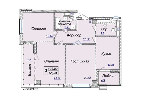 3-комнатная 102.83 м² в ЖК Новопечерские Липки от 34 390 грн/м², Киев