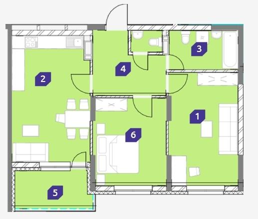 2-комнатная 75.11 м² в ЖК OK`LAND от 34 819 грн/м², Киев