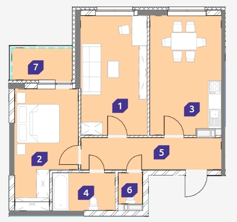 2-комнатная 70.44 м² в ЖК OK`LAND от 35 366 грн/м², Киев