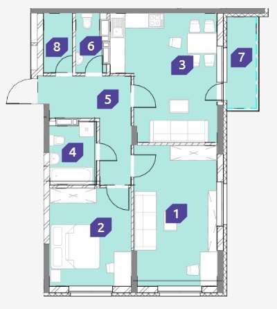 2-комнатная 76.68 м² в ЖК OK`LAND от 39 641 грн/м², Киев