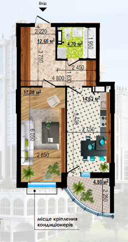 1-комнатная 53.86 м² в ЖК Podil Plaza & Residence от 47 250 грн/м², Киев