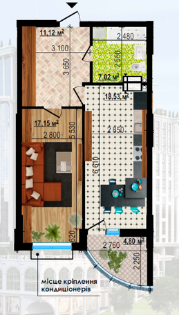 1-комнатная 53.62 м² в ЖК Podil Plaza & Residence от 35 000 грн/м², Киев