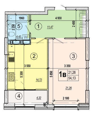 1-комнатная 54.13 м² в ЖК Podil Plaza & Residence от 35 000 грн/м², Киев