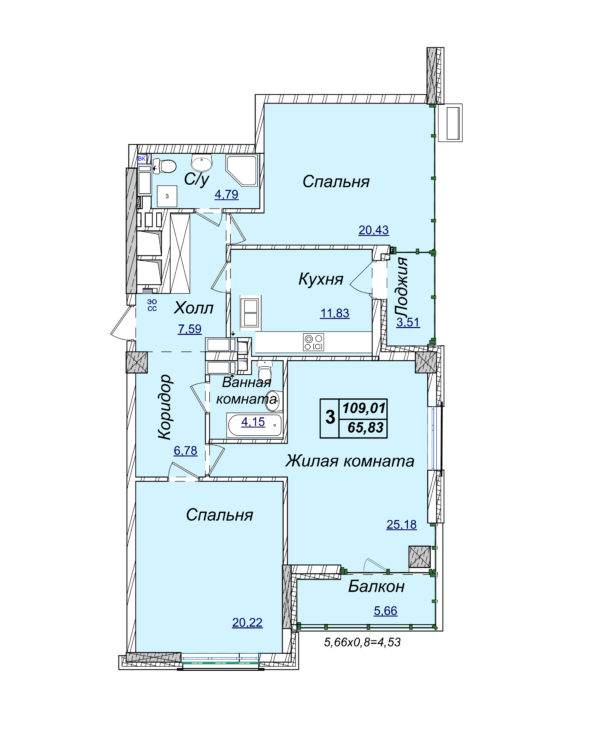 3-комнатная 109.01 м² в ЖК Новопечерские Липки от 34 390 грн/м², Киев