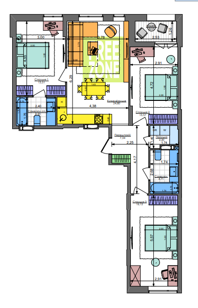3-кімнатна 88.04 м² в ЖК Комфорт Таун від 31 350 грн/м², Київ
