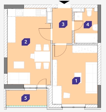 1-комнатная 46.22 м² в ЖК OK`LAND от 27 858 грн/м², Киев