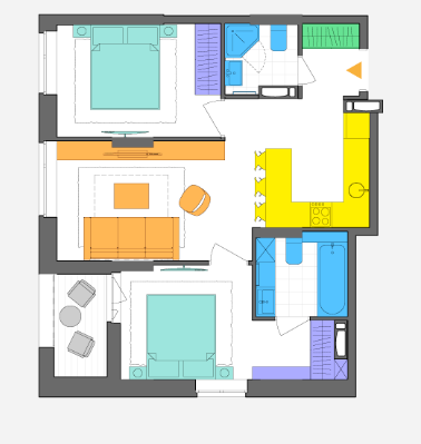 2-комнатная 52.6 м² в ЖК Комфорт Таун от 28 350 грн/м², Киев