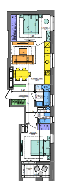 2-комнатная 52.9 м² в ЖК Комфорт Таун от 28 350 грн/м², Киев