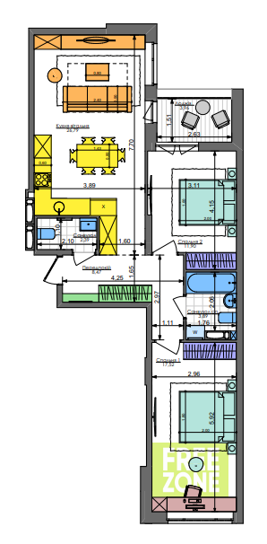 2-комнатная 72.94 м² в ЖК Комфорт Таун от 31 900 грн/м², Киев