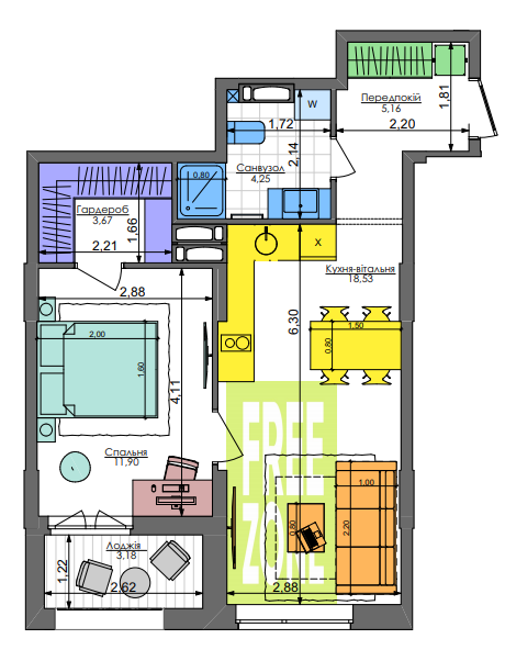 1-кімнатна 45.1 м² в ЖК Комфорт Таун від 38 900 грн/м², Київ