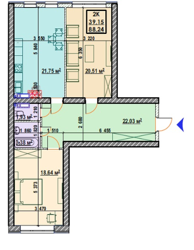 2-комнатная 88.24 м² в ЖК Ривьера от 24 000 грн/м², Киев