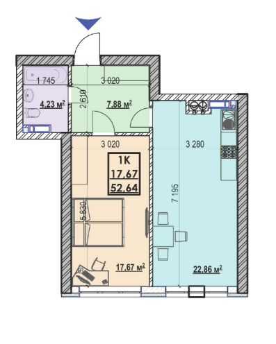 1-комнатная 52.64 м² в ЖК Ривьера от 24 300 грн/м², Киев