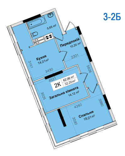2-комнатная 62.06 м² в ЖК Ривьера от 24 000 грн/м², Киев
