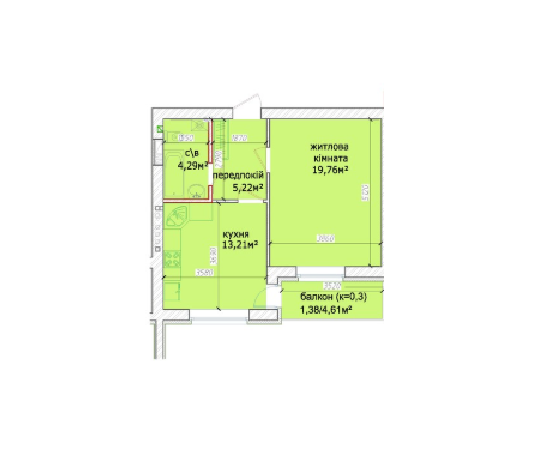 1-комнатная 43.86 м² в ЖК Кришталевi джерела от 29 000 грн/м², Киев