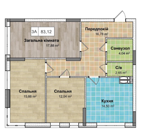 3-комнатная 83.12 м² в ЖК Ривьера от 22 000 грн/м², Киев