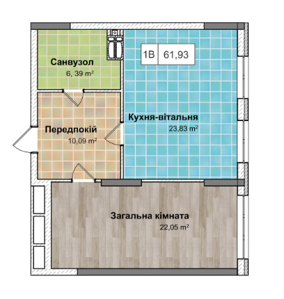 1-комнатная 61.93 м² в ЖК Ривьера от 28 000 грн/м², Киев