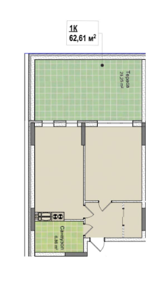 1-комнатная 62.61 м² в ЖК Ривьера от 28 000 грн/м², Киев