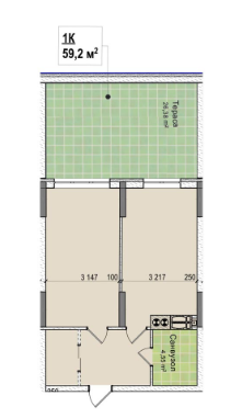 1-комнатная 59.2 м² в ЖК Ривьера от 24 500 грн/м², Киев
