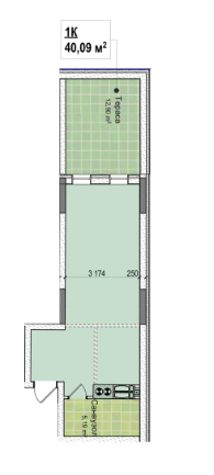 1-комнатная 40.09 м² в ЖК Ривьера от 27 000 грн/м², Киев