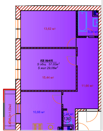 2-кімнатна 57.02 м² в ЖК Австрійський від 12 950 грн/м², смт Авангард
