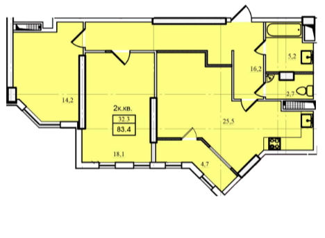 2-кімнатна 83.4 м² в ЖК Романівський від 12 925 грн/м², Одеса