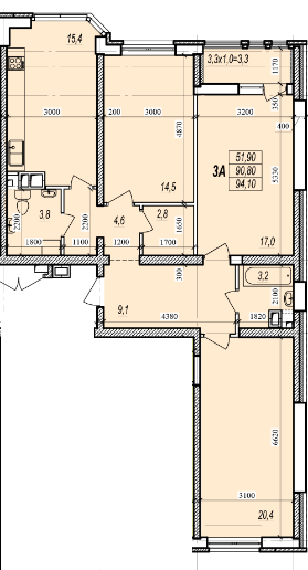 3-кімнатна 94.1 м² в ЖК Прохоровський квартал від 21 250 грн/м², Одеса