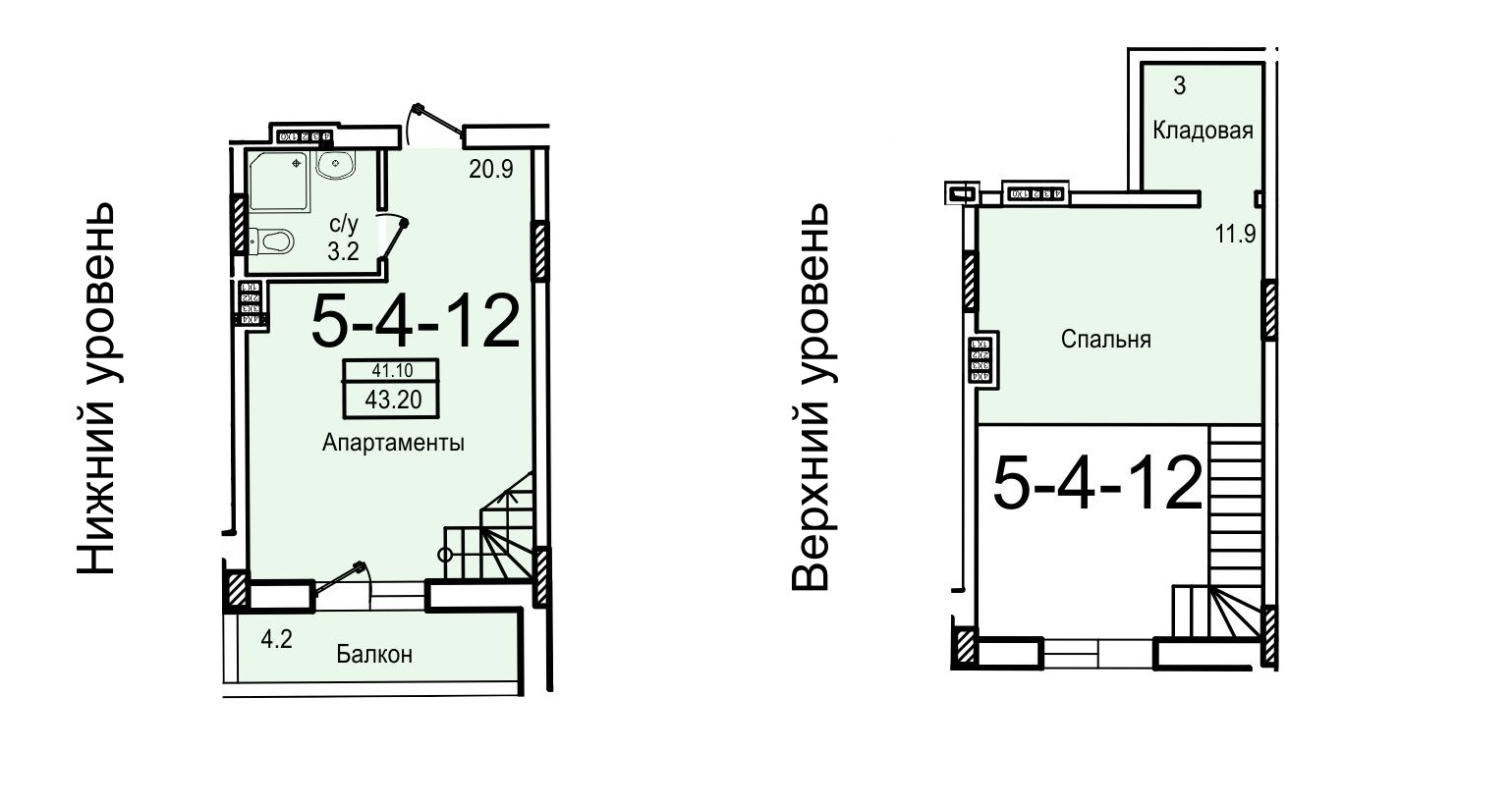 1-кімнатна 43.2 м² в ЖК Smart від 12 900 грн/м², с. Крижанівка