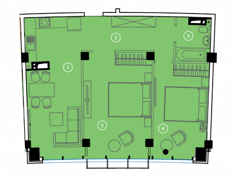 2-кімнатна 73.22 м² в ЖК Авторський район від 24 700 грн/м², с. Фонтанка