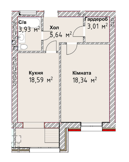 1-кімнатна 49.51 м² в ЖК Чайка Люкс від 17 800 грн/м², Одеса