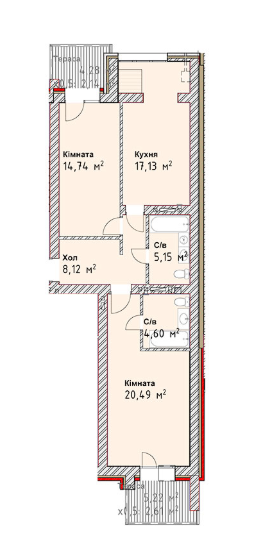 2-кімнатна 74.98 м² в ЖК Чайка Люкс від 19 600 грн/м², Одеса